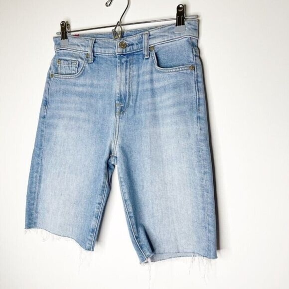 7 FOR ALL MANKIND Bermuda High Waist Shorts  - Picture 4 of 9
